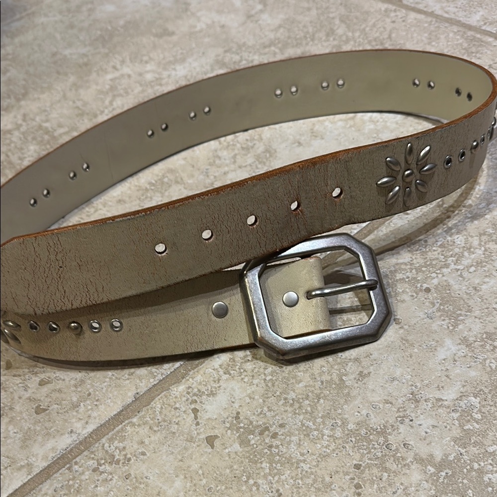 Banana Republic Tan Silver Belt Classic Leather Accessory - Picture 2 of 5